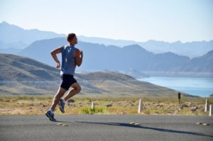 Man running for endurance and health